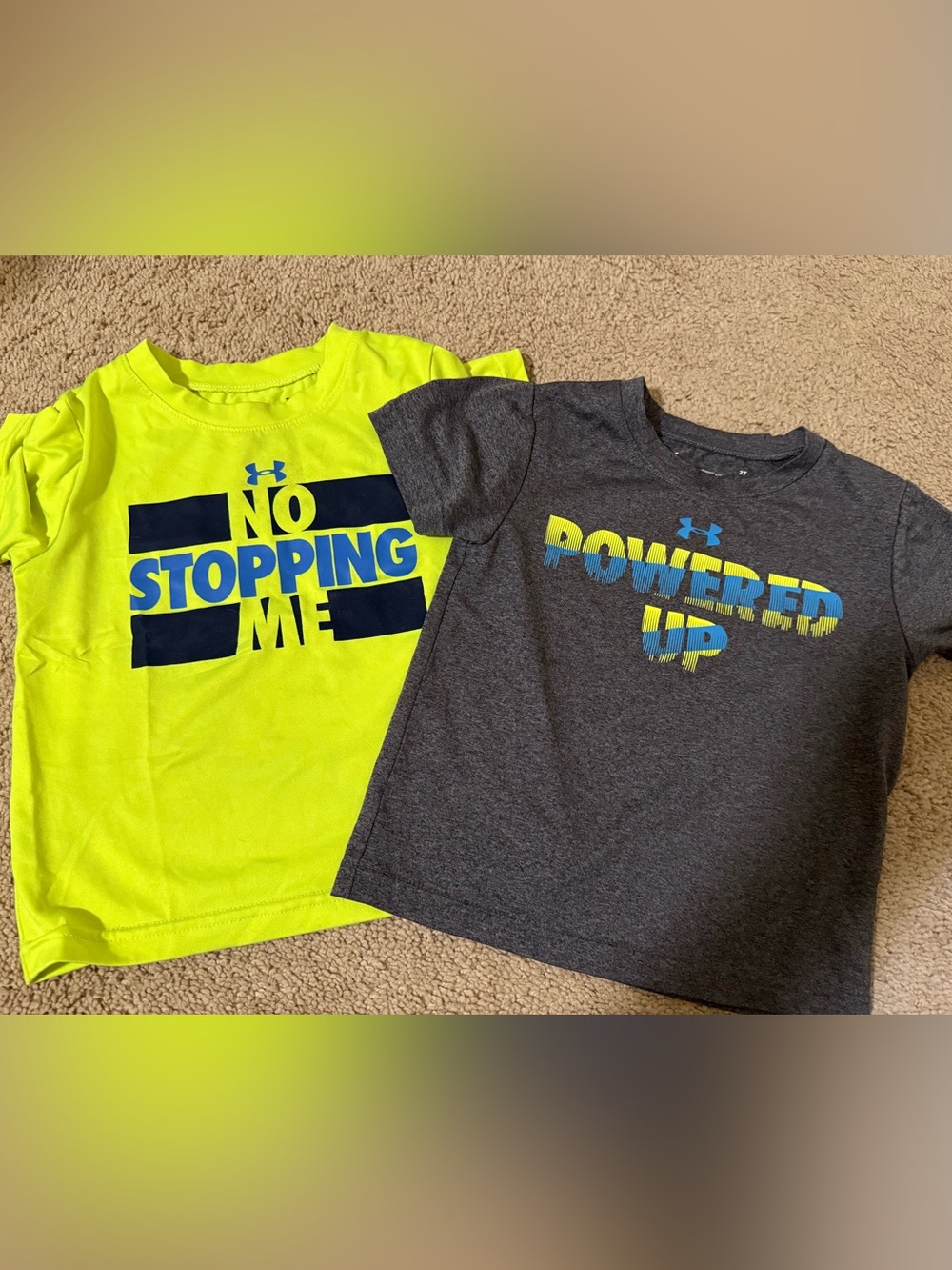 Under Armour Kids Short Sleeve Tees - Neon Yellow & Charcoal